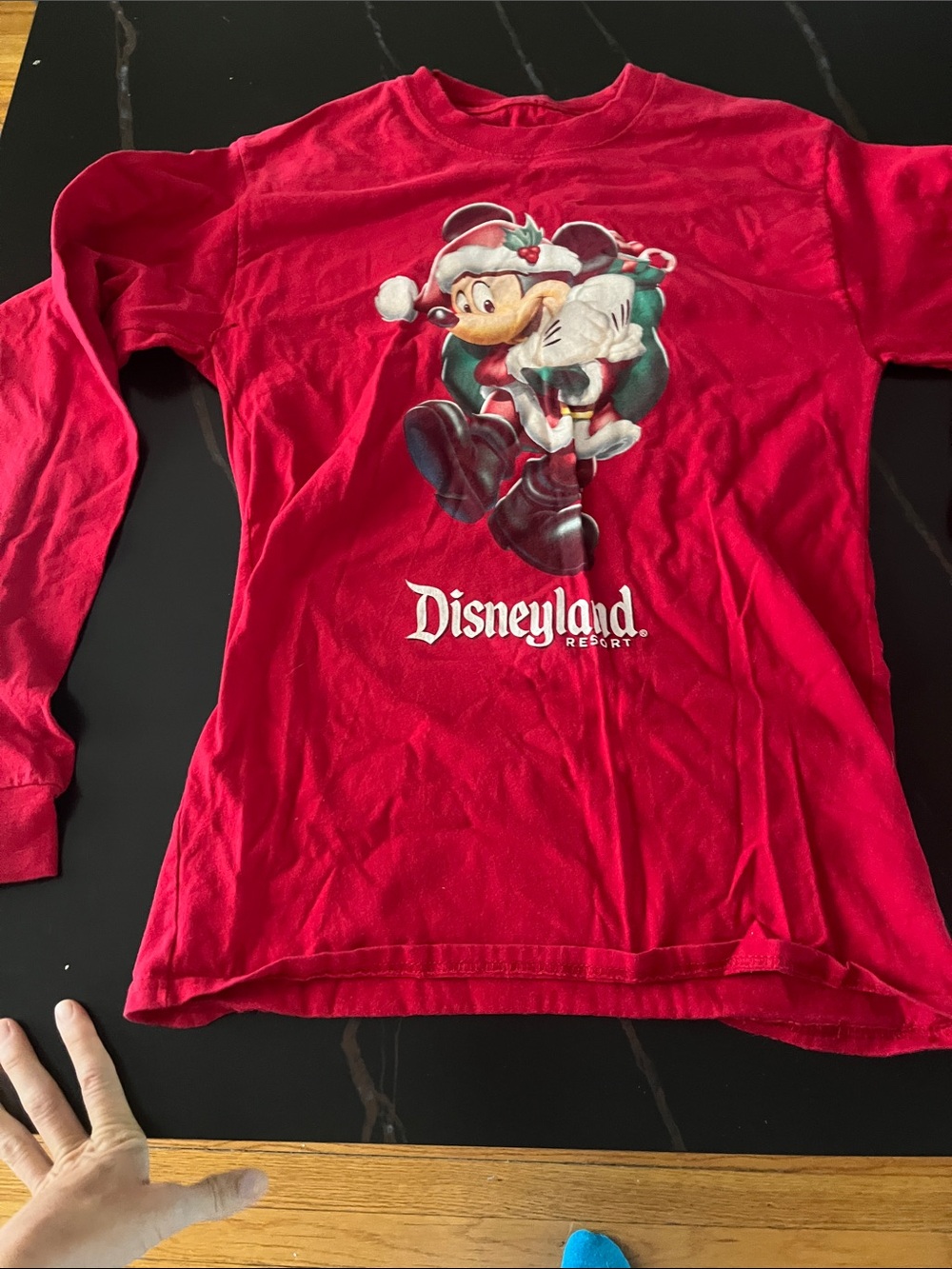 Disneyland Red Long-Sleeve Mickey Mouse Holiday Tee